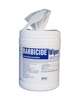 Barbicide Wipes for disinfecting grooming tables, tubs, clippers, chairs, arms and clamps